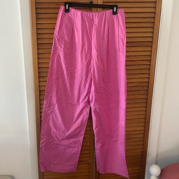 Maeve By Anthropologie Pull-On Curved Poplin Pink Trousers Sz XS - Picture 2 of 9